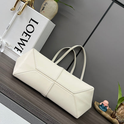 Loewe Cropped Handbag 39 White Glossy Calfskin 280661