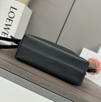 Loew Medium Flamenco Clutch 30cm Black Lambskin