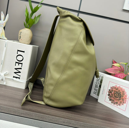 Loewe 2025 Flamenco Backpack 40cm Olive Green Calfskin 274688
