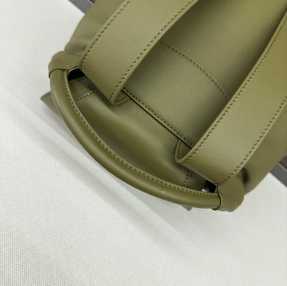 Loewe 2025 Flamenco Backpack 40cm Olive Green Calfskin 274688