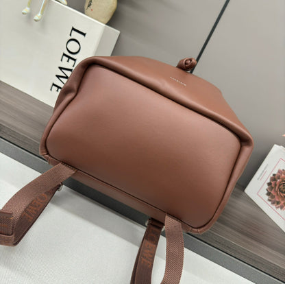 Loewe 2025 Flamenco Backpack 40cm Brown Calfskin 274690