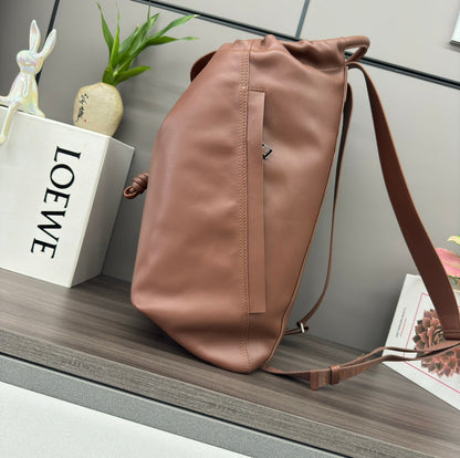 Loewe 2025 Flamenco Backpack 40cm Brown Calfskin 274690