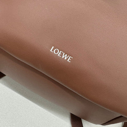 Loewe 2025 Flamenco Backpack 40cm Brown Calfskin 274690