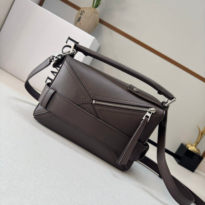 Loewe 2025 Puzzle Biker Bag Dark Brown Cowhide 274648