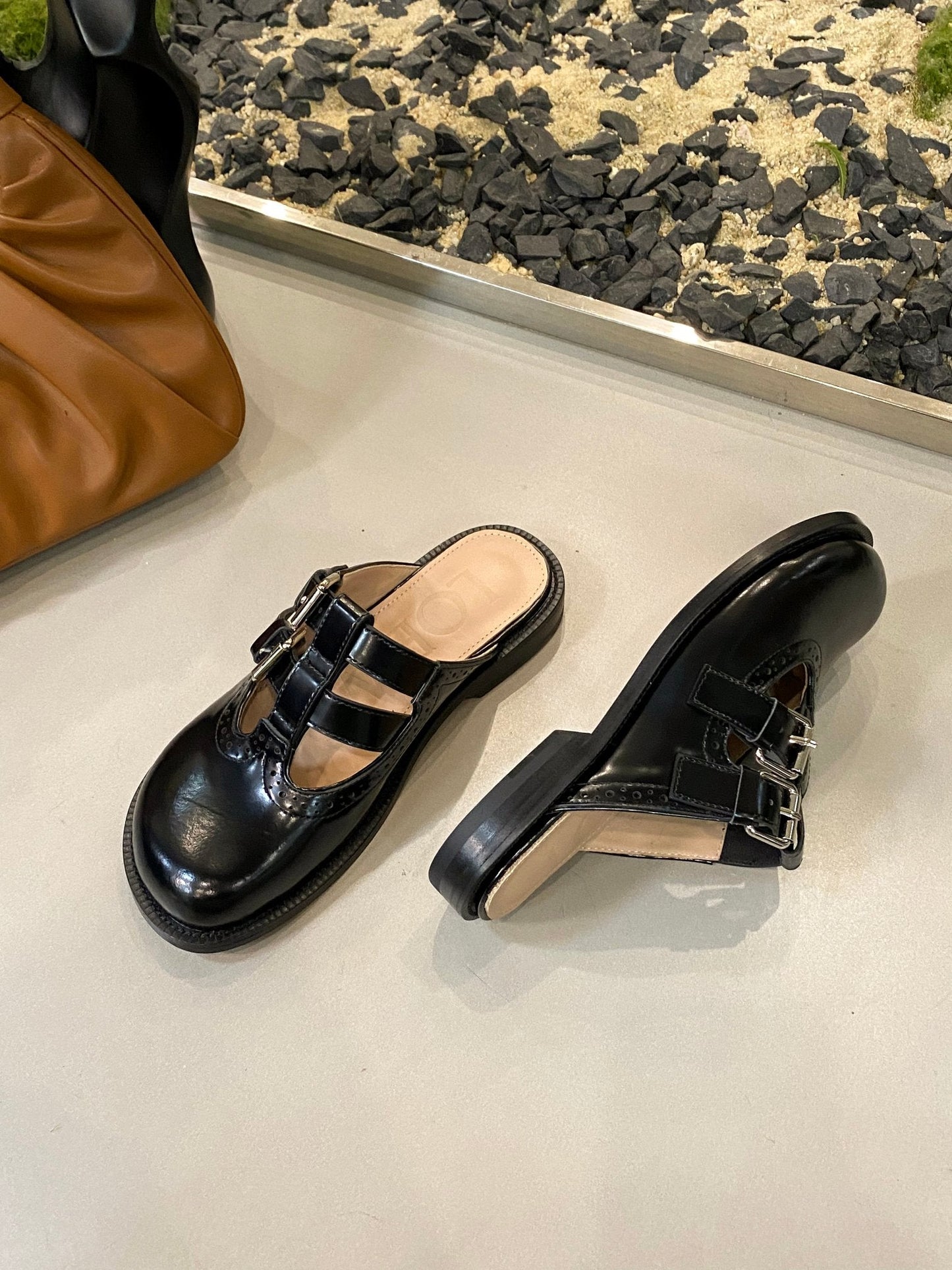 Loewe Campo Mary Jane Mule Multicolor Cowhide