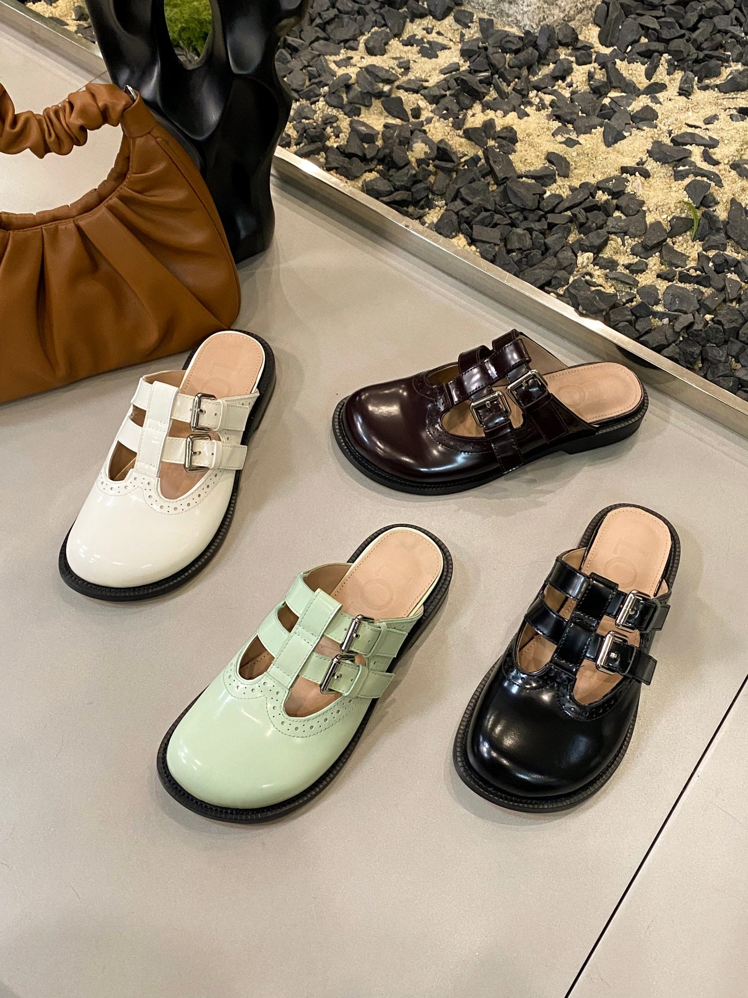 Loewe Campo Mary Jane Mule Multicolor Cowhide