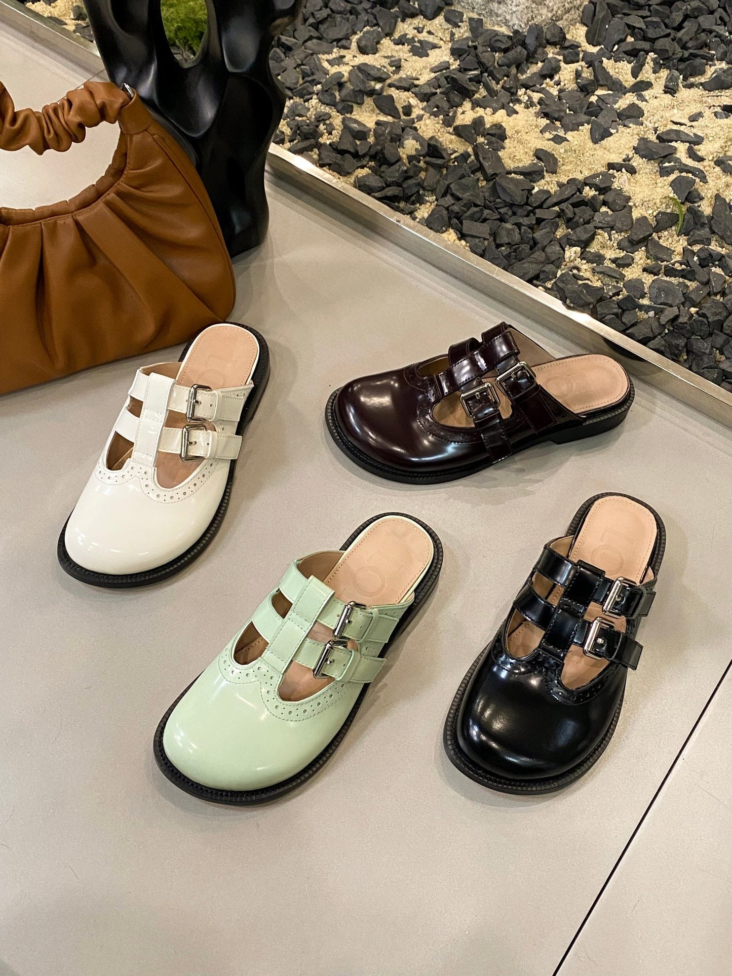 Loewe Campo Mary Jane Mule Multicolor Cowhide