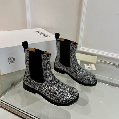 Loewe Chelsea boots diamond black cowhide