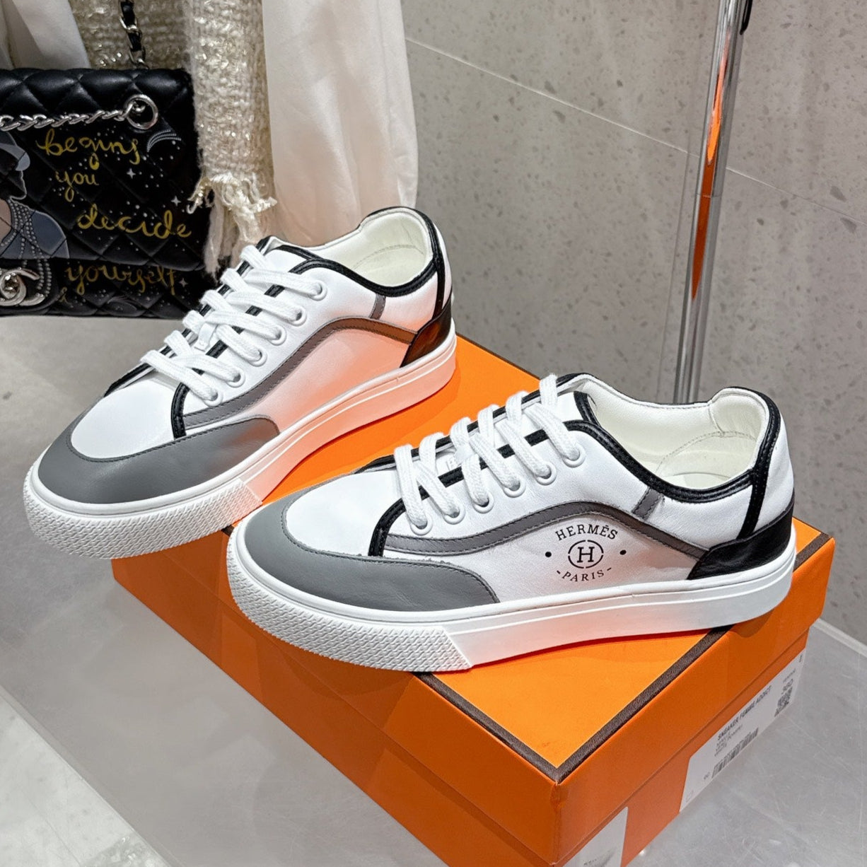 HM Get Sneaker Multicolore Blanc Calfskin 204754