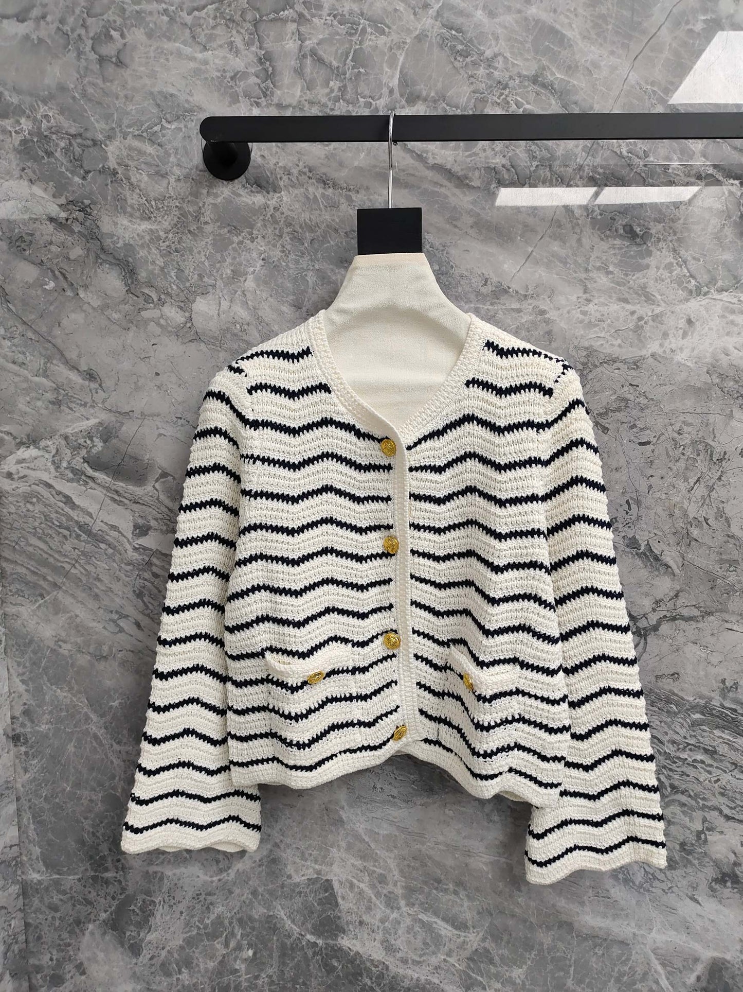 Celine 25 Striped Suit White Black Wool Polyester 278762