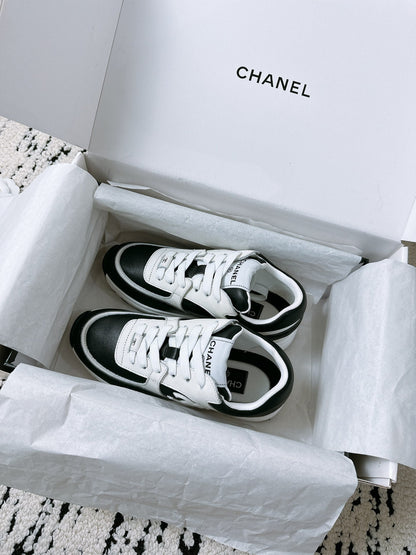 CC Sneaker 35mm In Black Mix White Soft Cowhide 144704