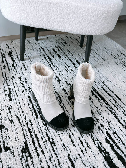 CC Ankle Boots 70MM In White Suede 144564