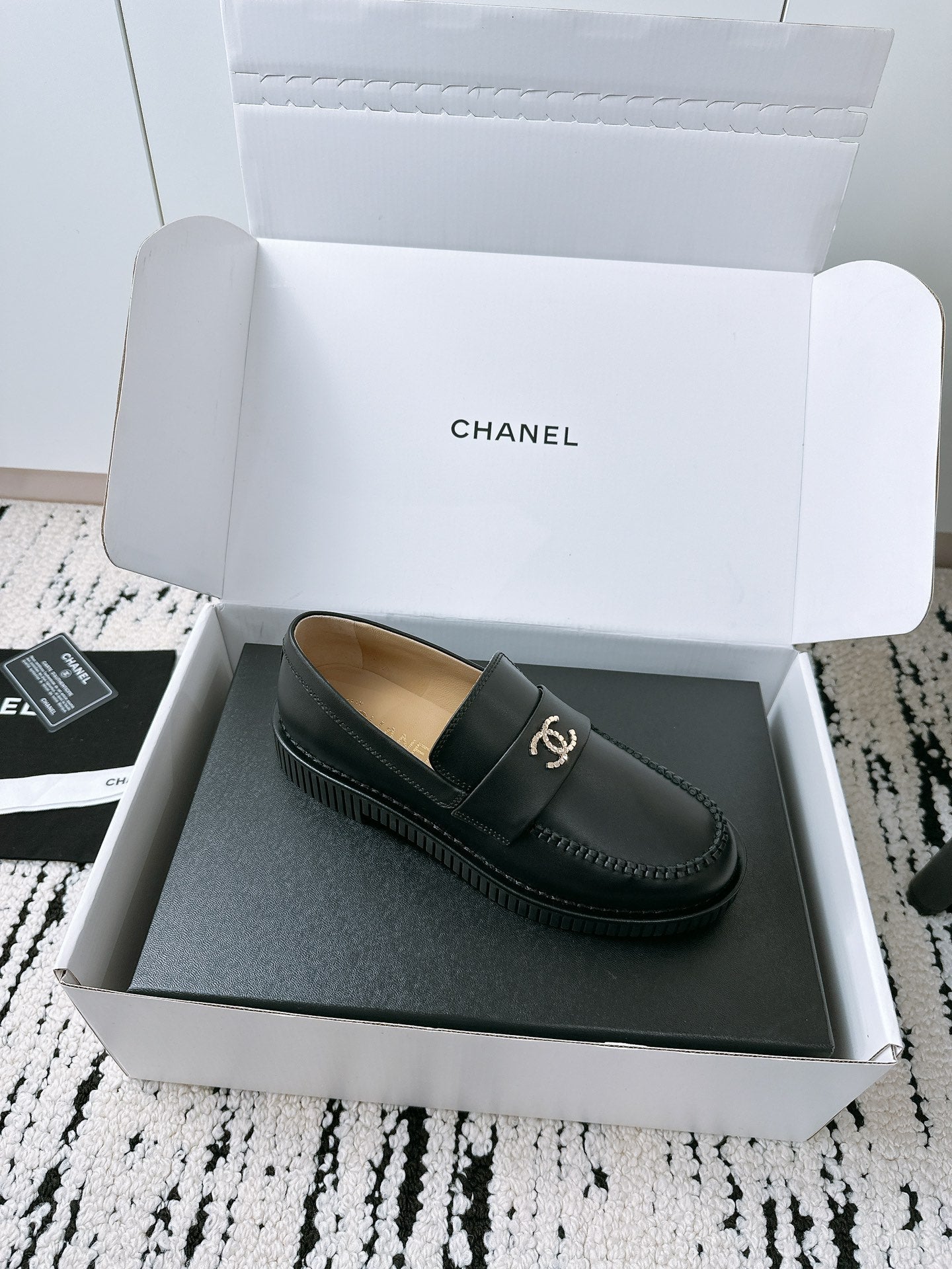 CC Moccasins In Black Lambskin 144540