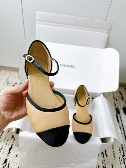 CC 25 Marry Jane Beige Imported Cowhide 300175