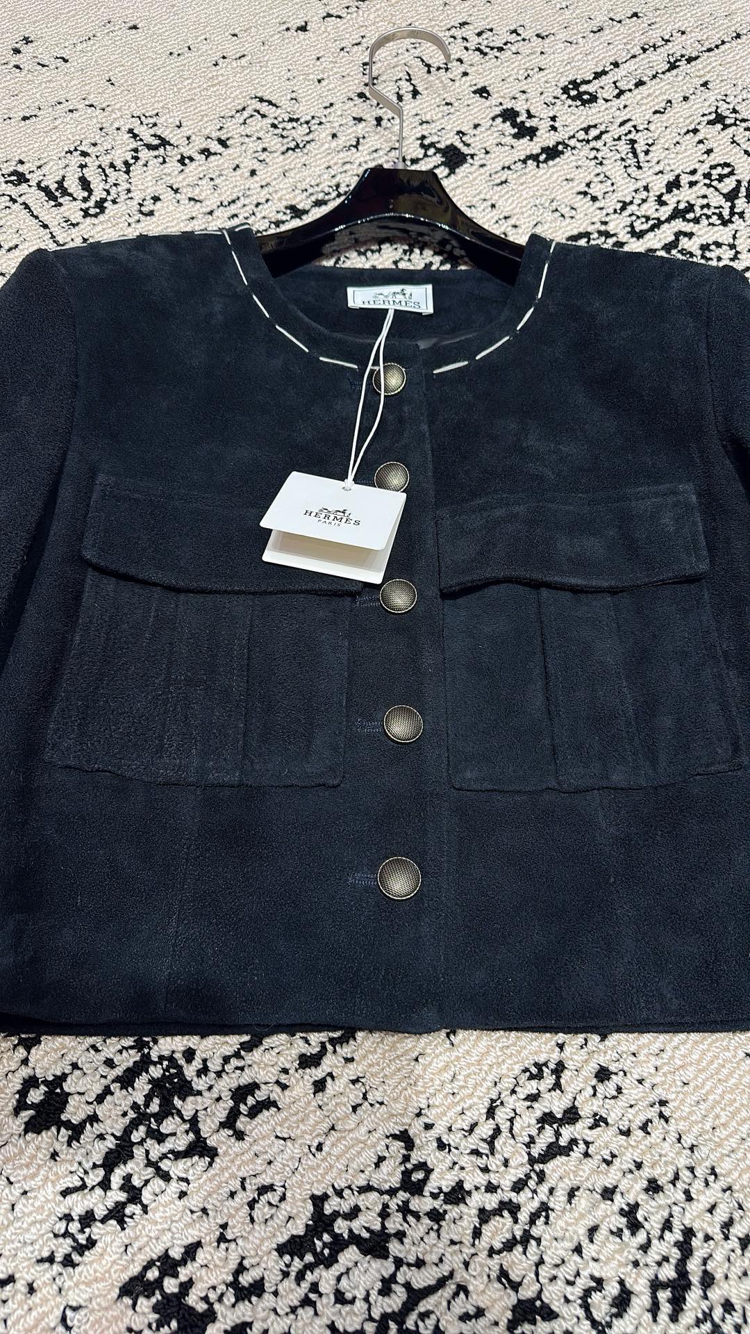HM 25 Premium Blue Black Suede Jacket 264284