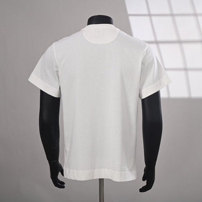 Fendi 2026 Men's  Floral Embroidered T-Shirt Cream Pure Cotton 827722