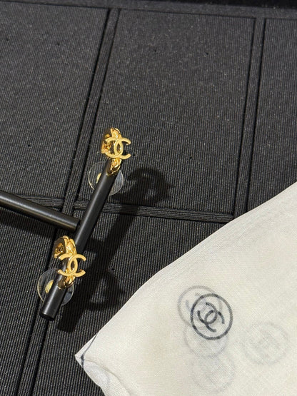 Chanel 2026 Gold Quilted Double C Small Hoop Earrings