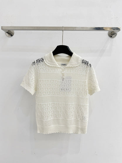 Chanel 2026 Openwork Knit Sweater Cotton 359798