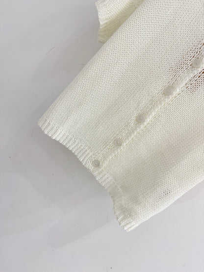 Miumiu 2026 Short Knit Cardigan White Wool 396496