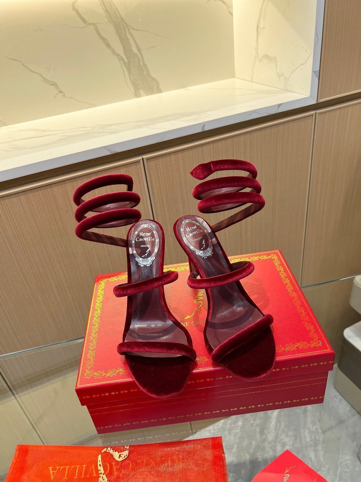 RC Sandals Red Original Velvet Sheepskin 341989