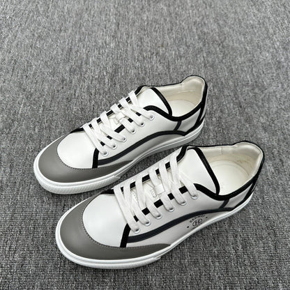 HM Men's Get Sneaker White Grey Calfskin 336084