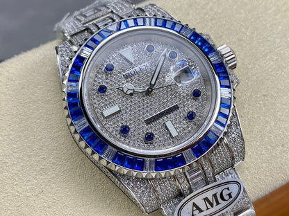 Rolex Submariner Date Blue Full Diamond