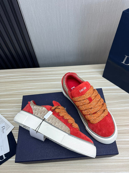 CD B33 SNEAKER RED AND BROWN SUEDE