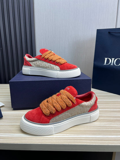 CD B33 SNEAKER RED AND BROWN SUEDE