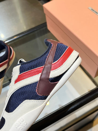 MIU x NB 26ss Sneaker White Blue Red Fabric Suede 625660