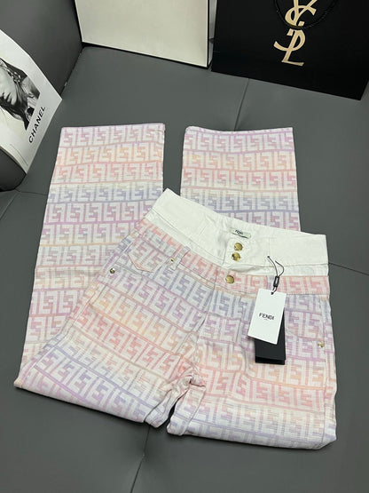 Fendi 25 Jacquard Straight Leg Pants 0018