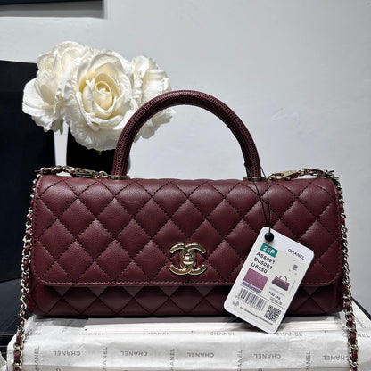 Chanel 2026 Coco Handle Bag 32cm Burgundy Caviar Calfskin 348822