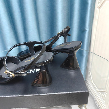 cc slingbacks sandal 85 black patent calfskin