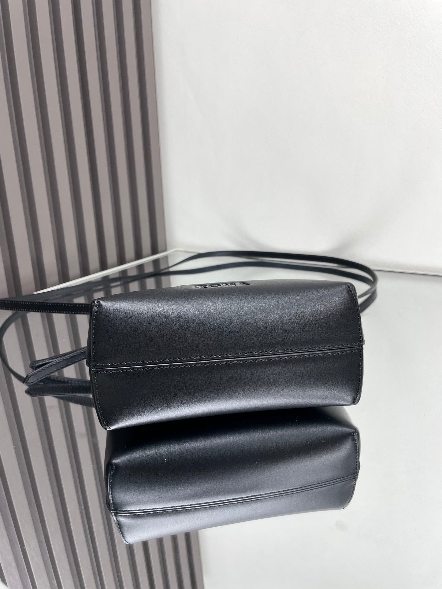 BY THE WAY MINI 18 IN BLACK EMBOSSED CALFSKIN GOLD HARDWARE