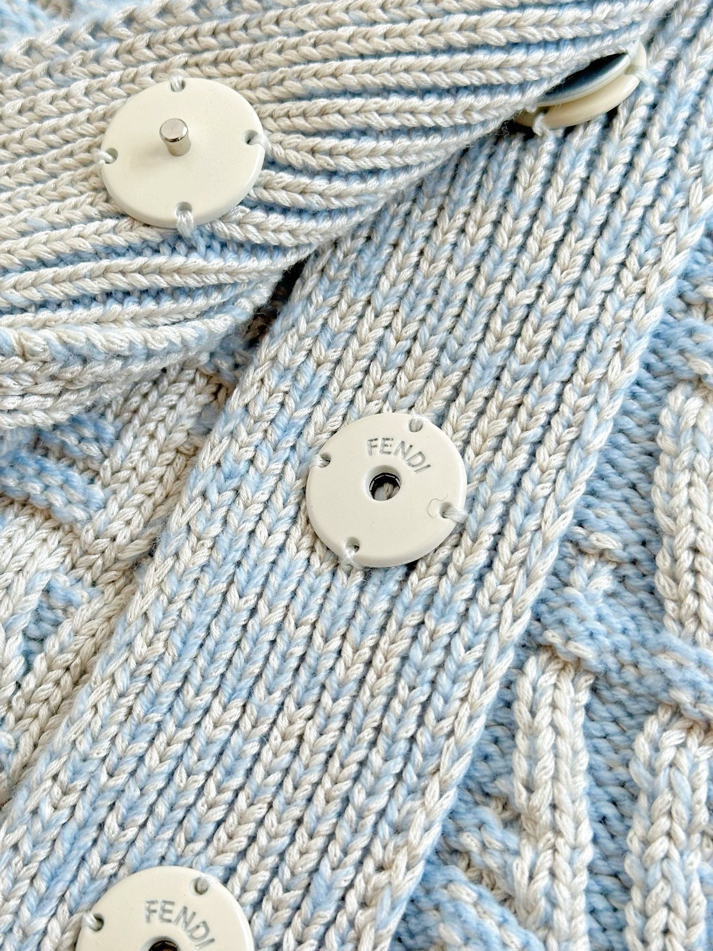 Fendi 25 Short Coat Light Blue Wool 0033