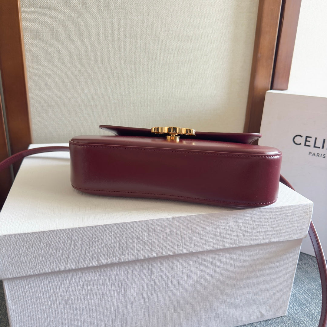 Celin Teen Lola 20 Dark Red Calfskin