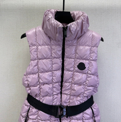 MC 2025 Emilion Square-Quilted Down Gilet Purple Nylon Down