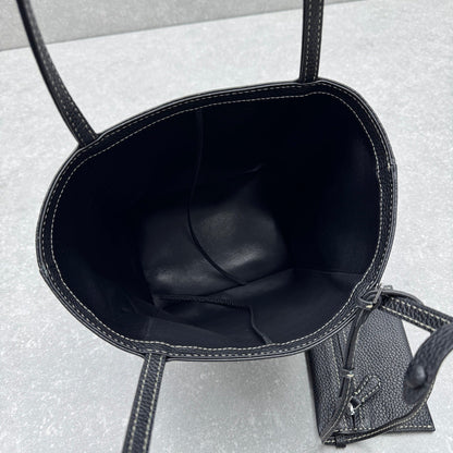 The Row 2025 Park Tote Stitch Bag Black 22cm Leather