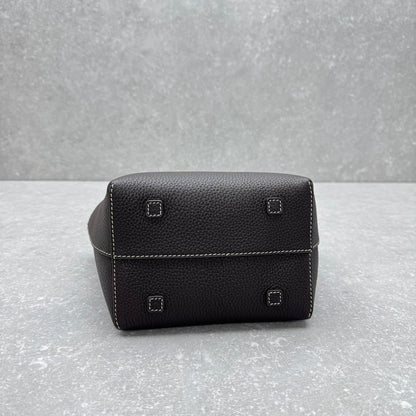 The Row 2025 Park Tote Stitch Bag Dark Brown 22cm Leather