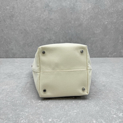 The Row 2025 N/S Park Tote Bag 30cm White Leather Canvas