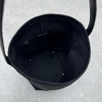 The Row 2025 N/S Park Tote Bag 30cm Black Leather Canvas