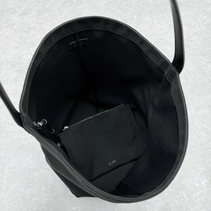 The Row 2025 Large N/S Park Tote Bag 43cm Black Leather Canvas