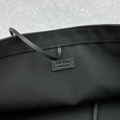 The Row 2025 Large N/S Park Tote Bag 43cm Black Leather Canvas