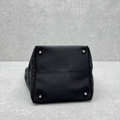 The Row 2025 Large N/S Park Tote Bag 43cm Black Leather Canvas