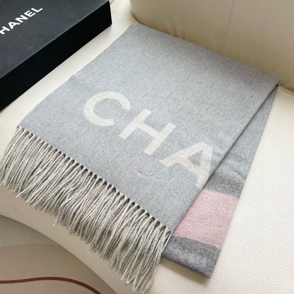 CC Scarf 200 CM In Light Grey Mix Pink Cashmere 405495
