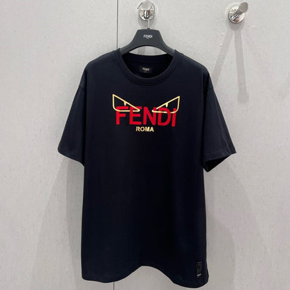 Fendi 25 Little Monster Eyes T-shirt Black Cotton