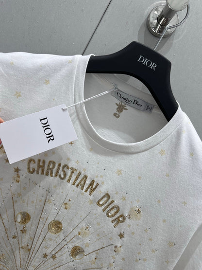 CD 25 T-shirt White Gold cotton 211144