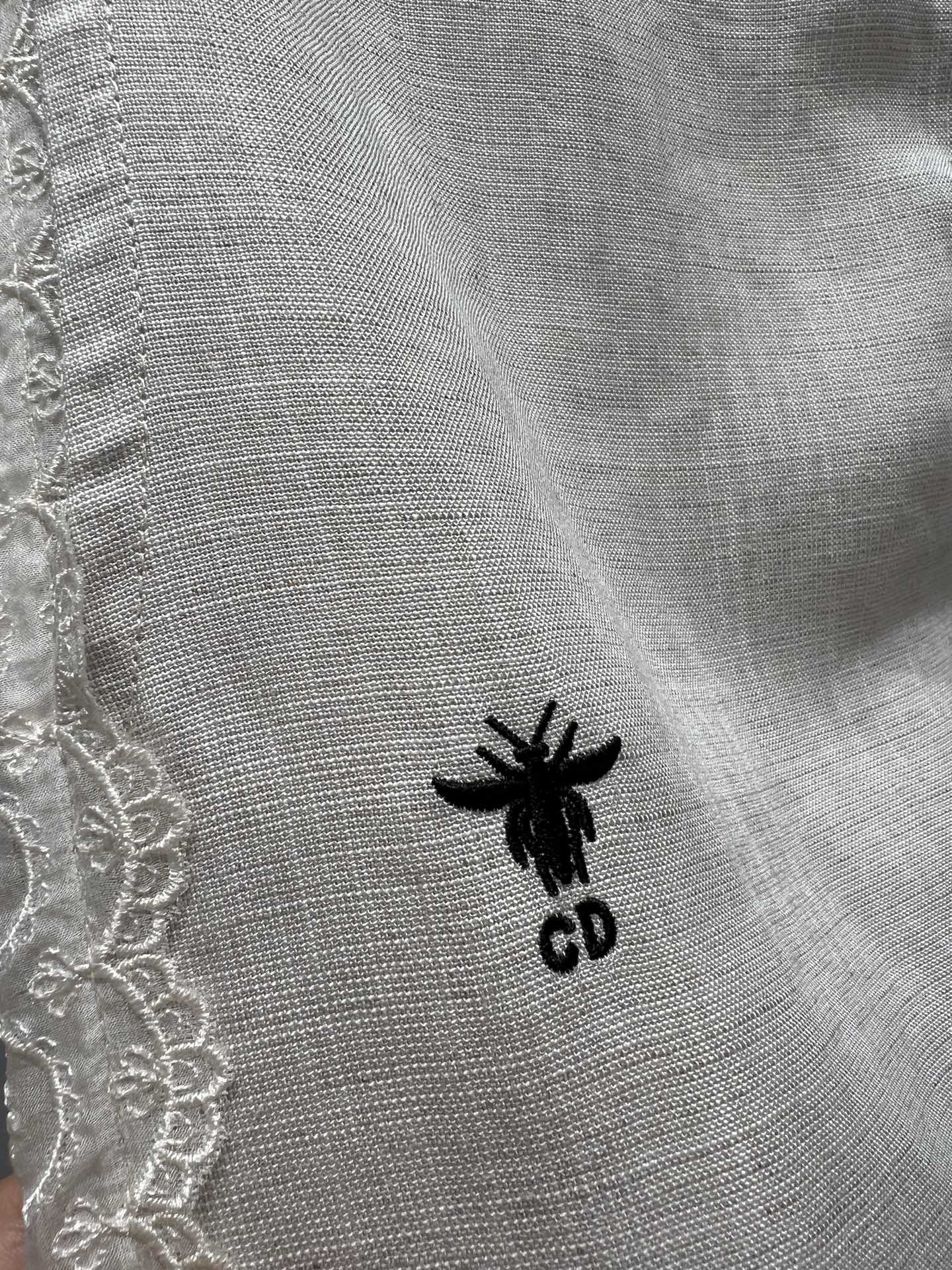 CD 2025 Straight Trouser White Linen Tencel 216454
