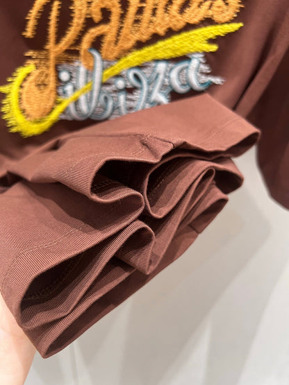 Loewe 25 Round Neck Short-sleeved T-shirt Brown Polyester Fiber 218147