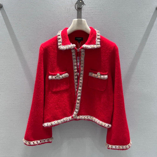 CC 26 Short Jacket Red White Wool 340296