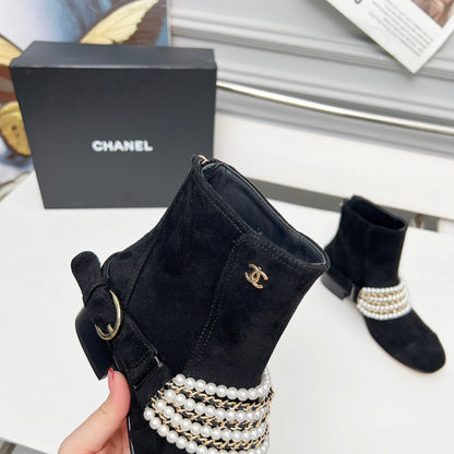 CC 25 latest low-top boots pearl black suede 459469